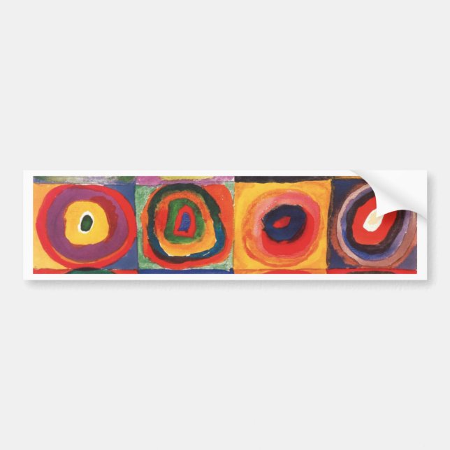 Autocollant De Voiture Kandinsky Farbstudie Cercles Carré Quadrate Art (Devant)