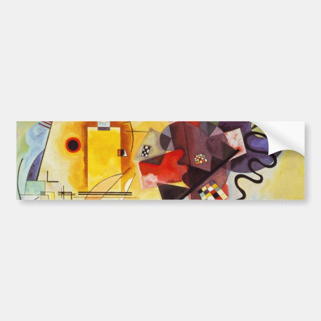Autocollant De Voiture Kandinsky jaune bleu (Devant)