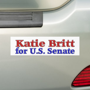 Autocollant De Voiture Katie Britt pour le Sénat avec le texte bleu rouge