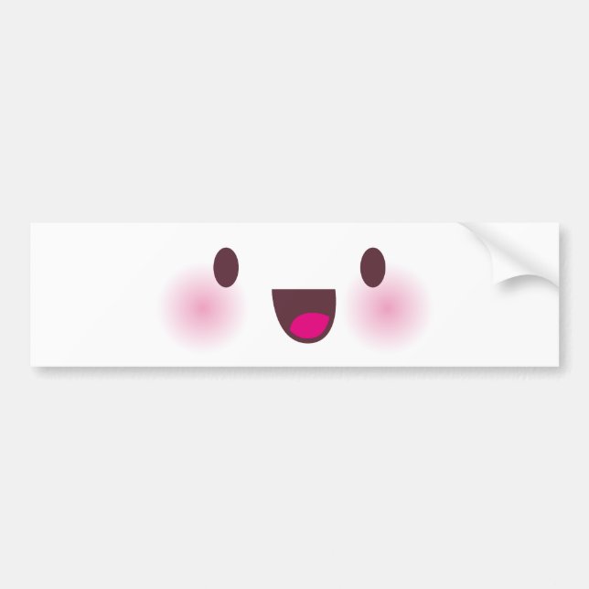 Autocollant De Voiture Kawaii font face (Devant)