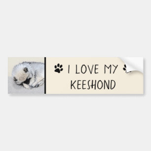 Autocollant De Voiture Keeshond Sleeping Puppy Peinture Chien Art origina