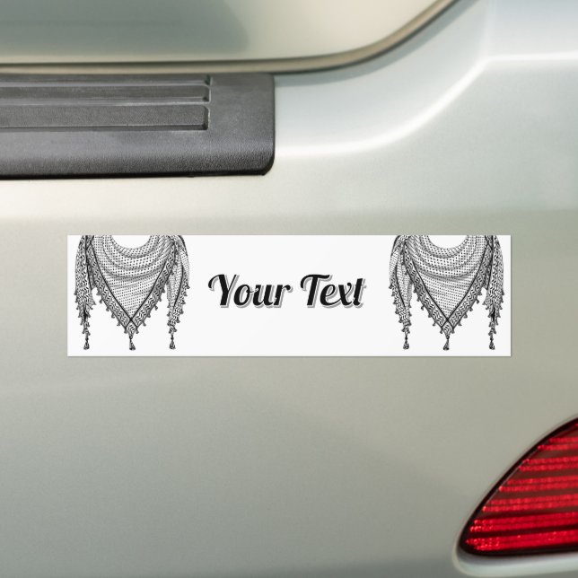 Autocollant De Voiture Keffiyeh Écharpe palestinienne tissu traditionnel (En voiture)