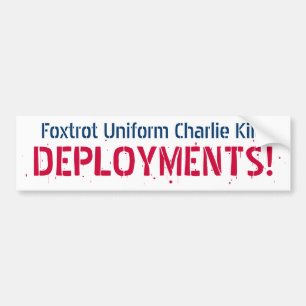Autocollant De Voiture Kilo uniforme de Charlie de fox-trot, DÉPLOIEMENT