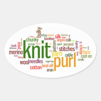Autocollant de voiture Knit Purl Tricot Lexicon Kn