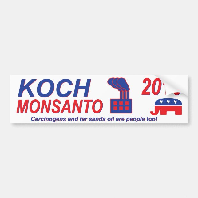 Autocollant De Voiture Koch Monsanto pour le président 2016 (Devant)