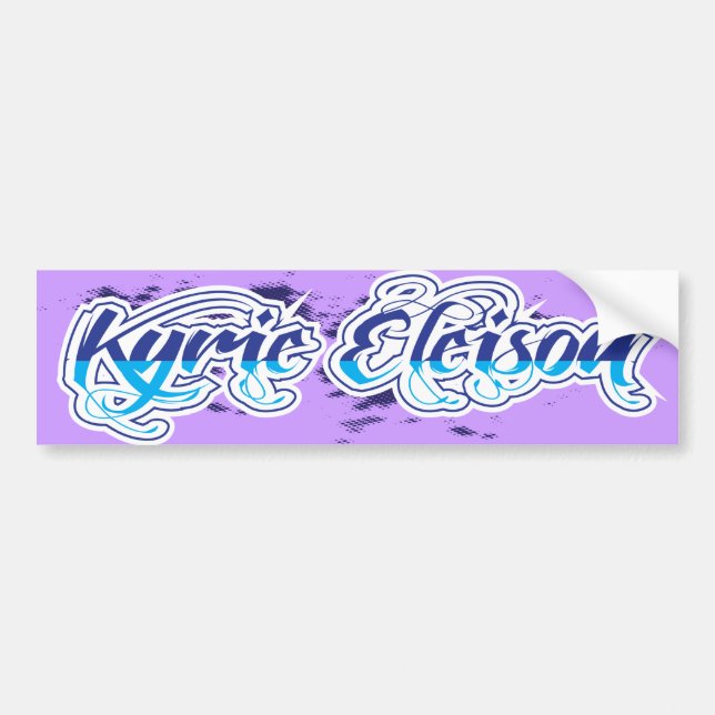 Autocollant De Voiture Kyrie Eleison Religious Phrase Stylized Text (Devant)