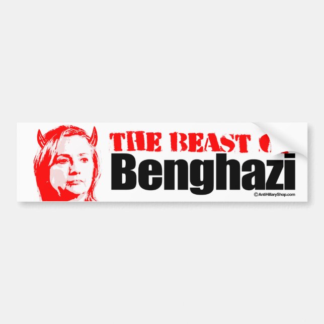 Autocollant De Voiture La bête de Benghazi - Anti-Hillary - Conservativ (Devant)