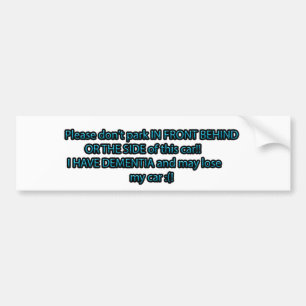 Autocollant De Voiture La démence perdent mon signe de voiture