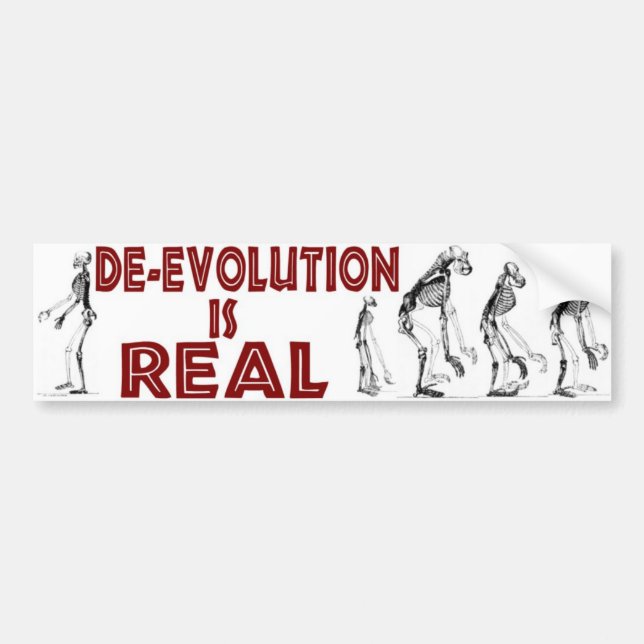 AUTOCOLLANT DE VOITURE LA DÉSÉVOLUTION EST RÉELLE (Devant)