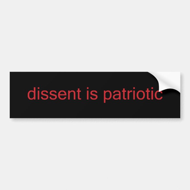 Autocollant De Voiture la dissidence est patriotique - Bumper Sticker rou (Devant)