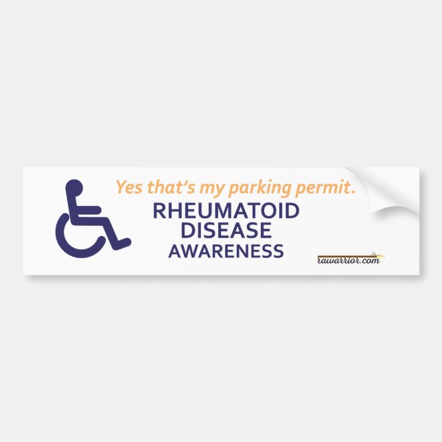 Autocollant De Voiture La maladie rhumatoïde de fauteuil roulant (Devant)