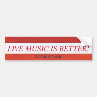 Autocollant De Voiture LA MUSIQUE EN DIRECT EST MEILLEURE ! bumpersticker