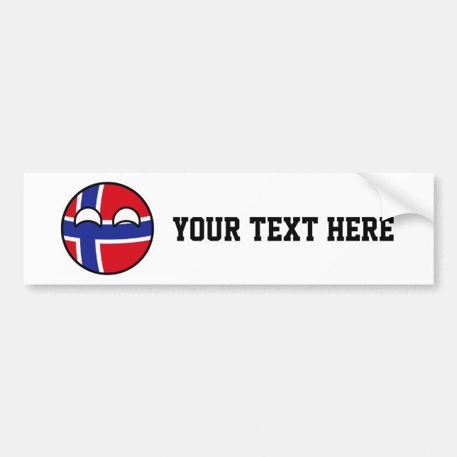Autocollant De Voiture La Norvège Geeky tendante drôle Countryball (Devant)