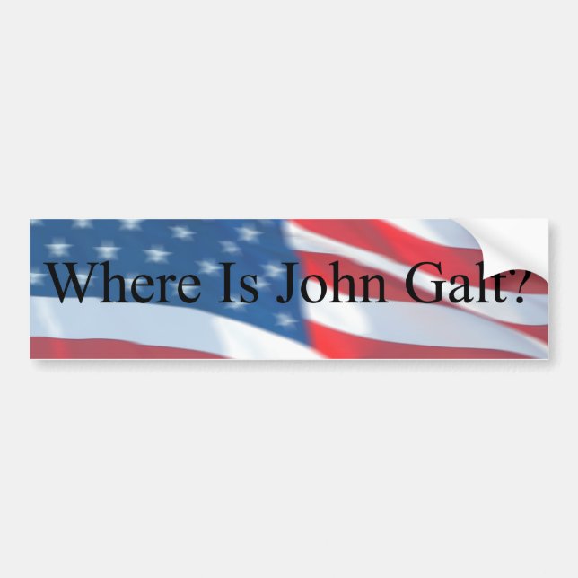 AUTOCOLLANT DE VOITURE LÀ OÙ EST JOHN GALT-FLAG (Devant)