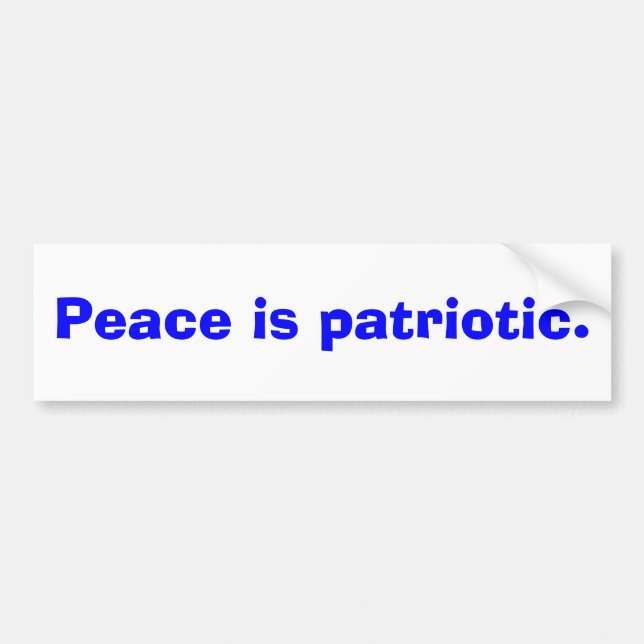 Autocollant De Voiture La paix est patriotique (Devant)