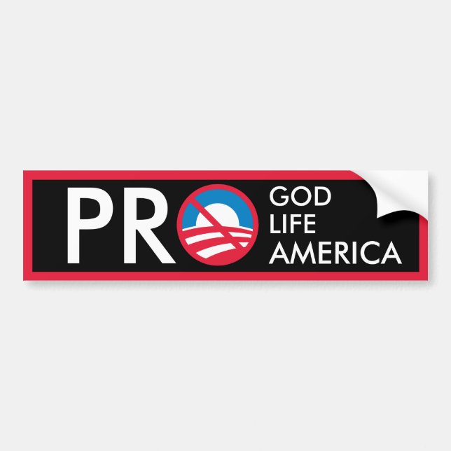 Autocollant De Voiture La pro vie America=Anti-Obama de Dieu (Devant)