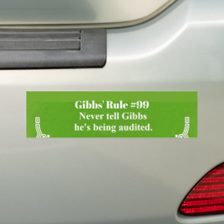 Autocollant De Voiture La règle 99 de Gibbs