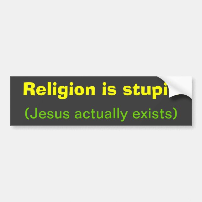 Autocollant De Voiture La religion est stupide (Devant)