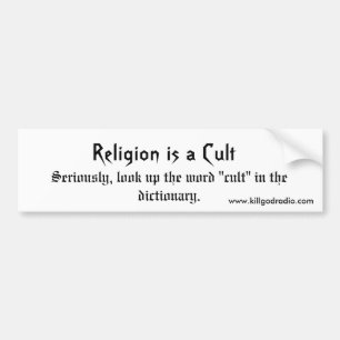 Autocollant De Voiture La religion est un culte - customisé