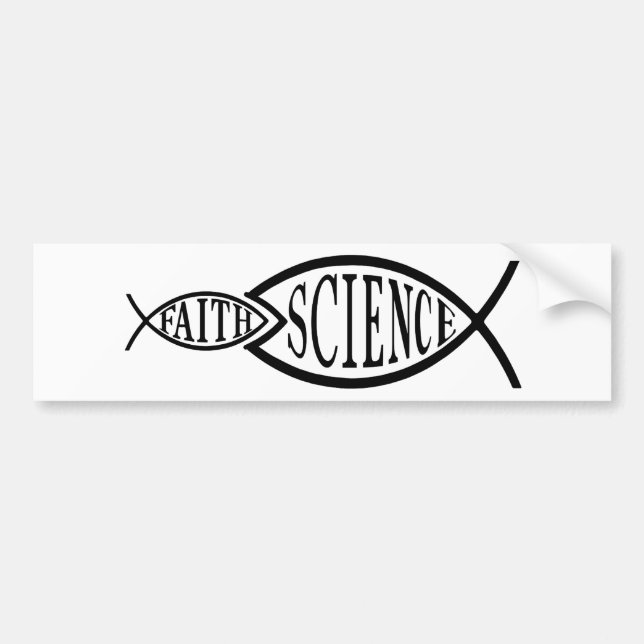 Autocollant De Voiture La Science Trumps des poissons de foi (Devant)