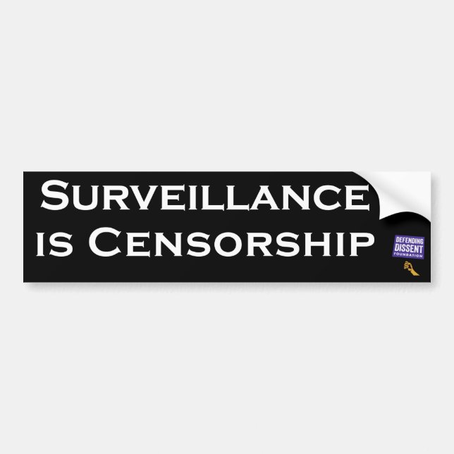 Autocollant De Voiture la surveillance est noir de censure (Devant)