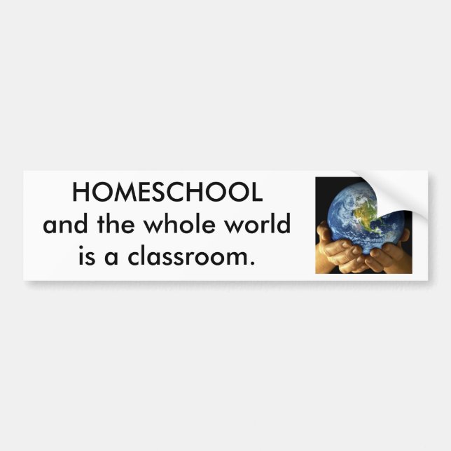 Autocollant De Voiture La terre dans des nos mains, HOMESCHOOL (Devant)