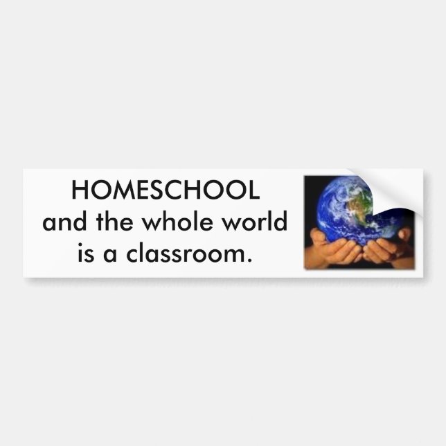 Autocollant De Voiture La terre dans des nos mains, HOMESCHOOL (Devant)