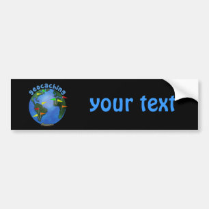 Autocollant De Voiture La terre de Geocaching avec la cachette marque la