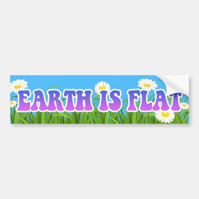 Autocollant De Voiture La terre est plate - de grandes fleurs d'adhésif (Devant)