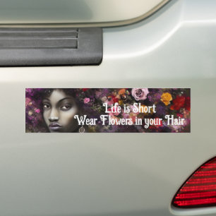 Autocollant De Voiture "La vie est de courtes fleurs dans vos cheveux" Bo