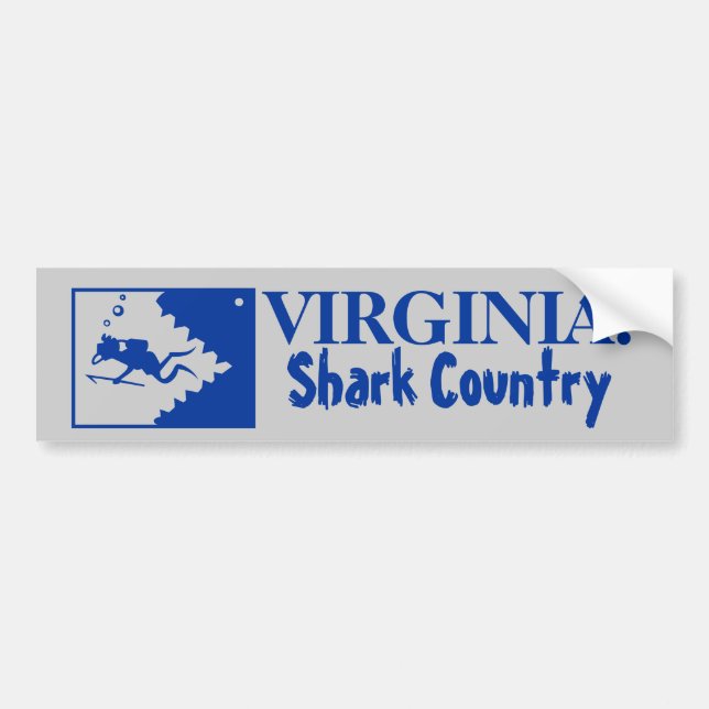 Autocollant De Voiture La Virginie : Pays de requin (Devant)