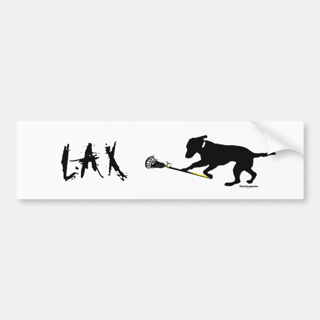 Autocollant De Voiture Laboratoire noir jouant à la lacrosse (Devant)