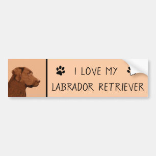 Autocollant De Voiture Labrador Retriever (Chocolat) Peinture - Chien Art
