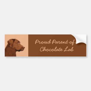 Autocollant De Voiture Labrador Retriever (Chocolat) Peinture - Chien Art