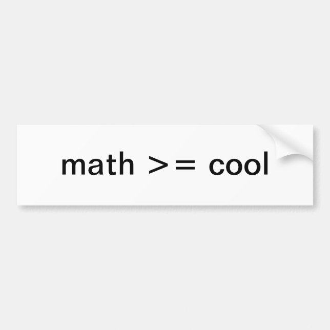 Autocollant De Voiture L'adhésif pour pare-chocs de l'amant de maths (Devant)