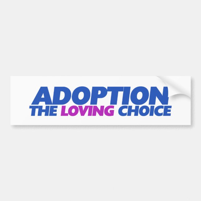 Autocollant De Voiture L'adoption est le choix amoureux (Devant)
