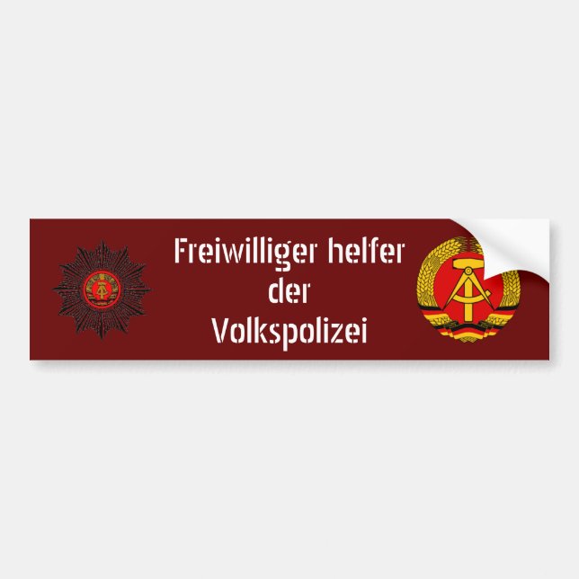 Autocollant De Voiture L'aide de Volkspolizei (Devant)