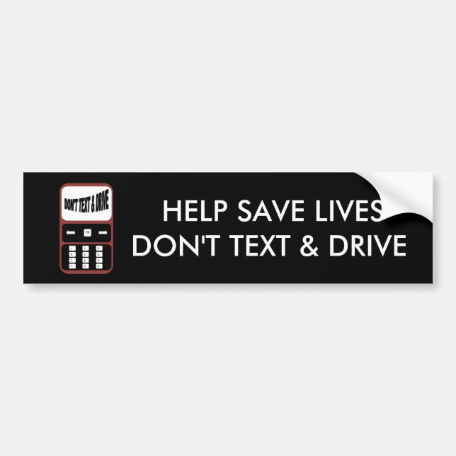 Autocollant De Voiture l'aide sauver les vies ne font pas texte et (Devant)