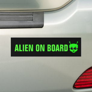 AUTOCOLLANT DE VOITURE L'ALIEN EST À BORD DU BÂTIMENT DE BUMPER FUNNY