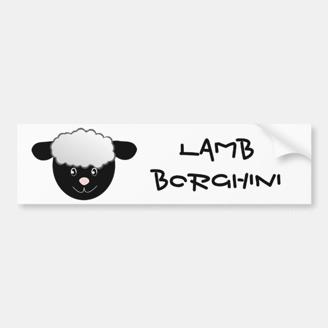 Autocollant De Voiture Lamb Borghini drôle Pun mouton (Devant)