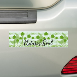 Autocollant De Voiture L'Âme de la Nature Arbres Musicaux Lune et Étoiles