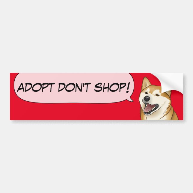 Autocollant De Voiture L'amour de Shiba Inu adoptent un chien d'abri ! (Devant)