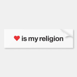 AUTOCOLLANT DE VOITURE L'AMOUR EST MA RELIGION