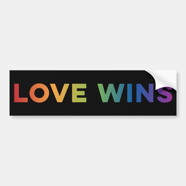 Autocollant De Voiture L'amour gagne Rainbow Bumper Sticker 3 (Devant)