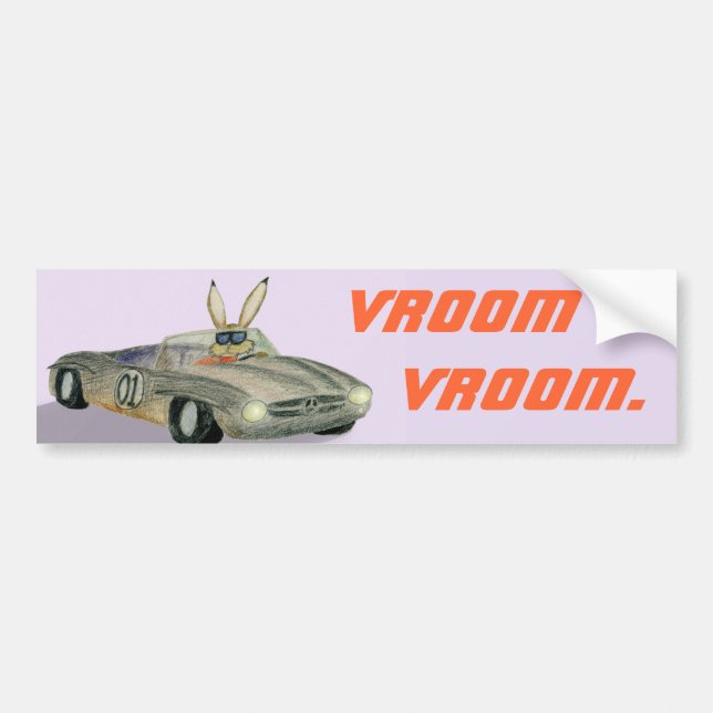 Autocollant De Voiture Lapin de courses d'automobiles (Devant)