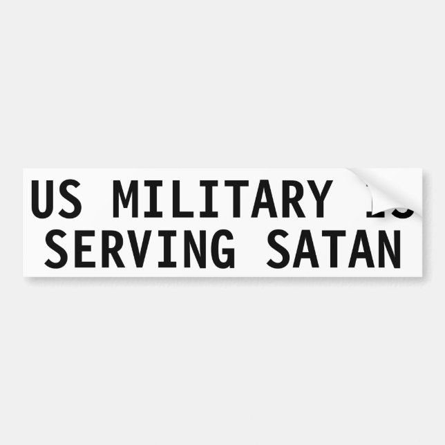 AUTOCOLLANT DE VOITURE L'ARMÉE AMÉRICAINE SERT SATAN (Devant)