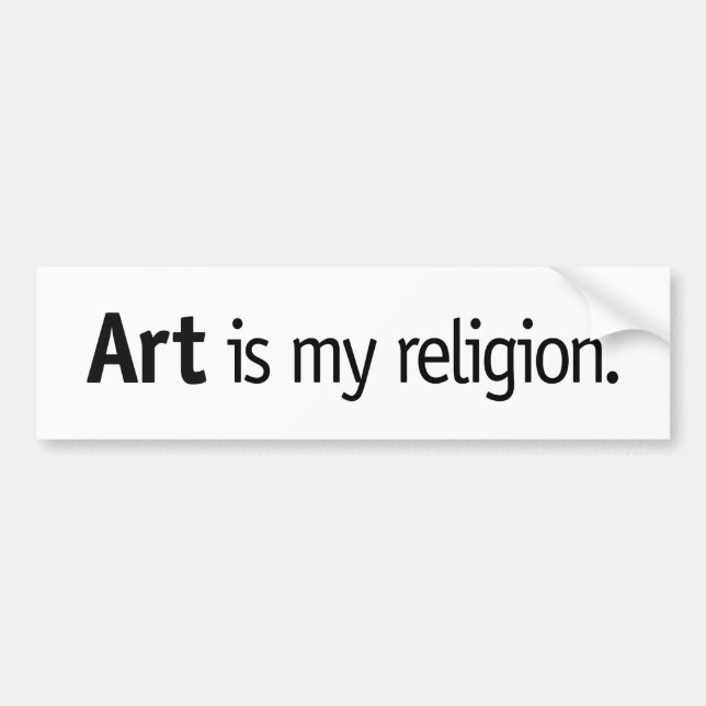 Autocollant De Voiture L'art est ma religion. (Devant)
