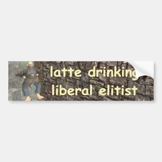 Autocollant De Voiture latte buvant l'élitiste libéral (Devant)