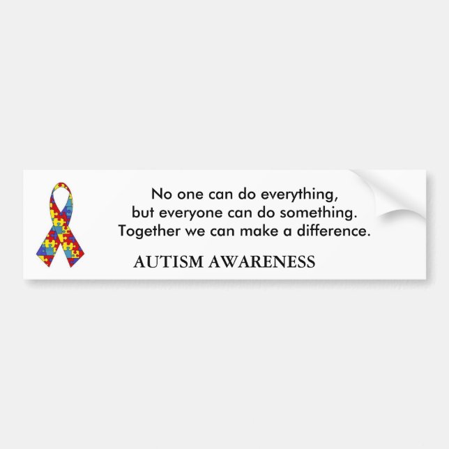 Autocollant De Voiture l'autism_ribbon, personne peut faire tout, mais (Devant)