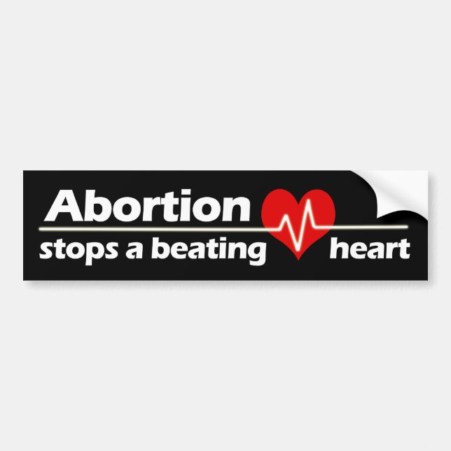 Autocollant De Voiture L'avortement arrête un coeur battant, contre (Devant)